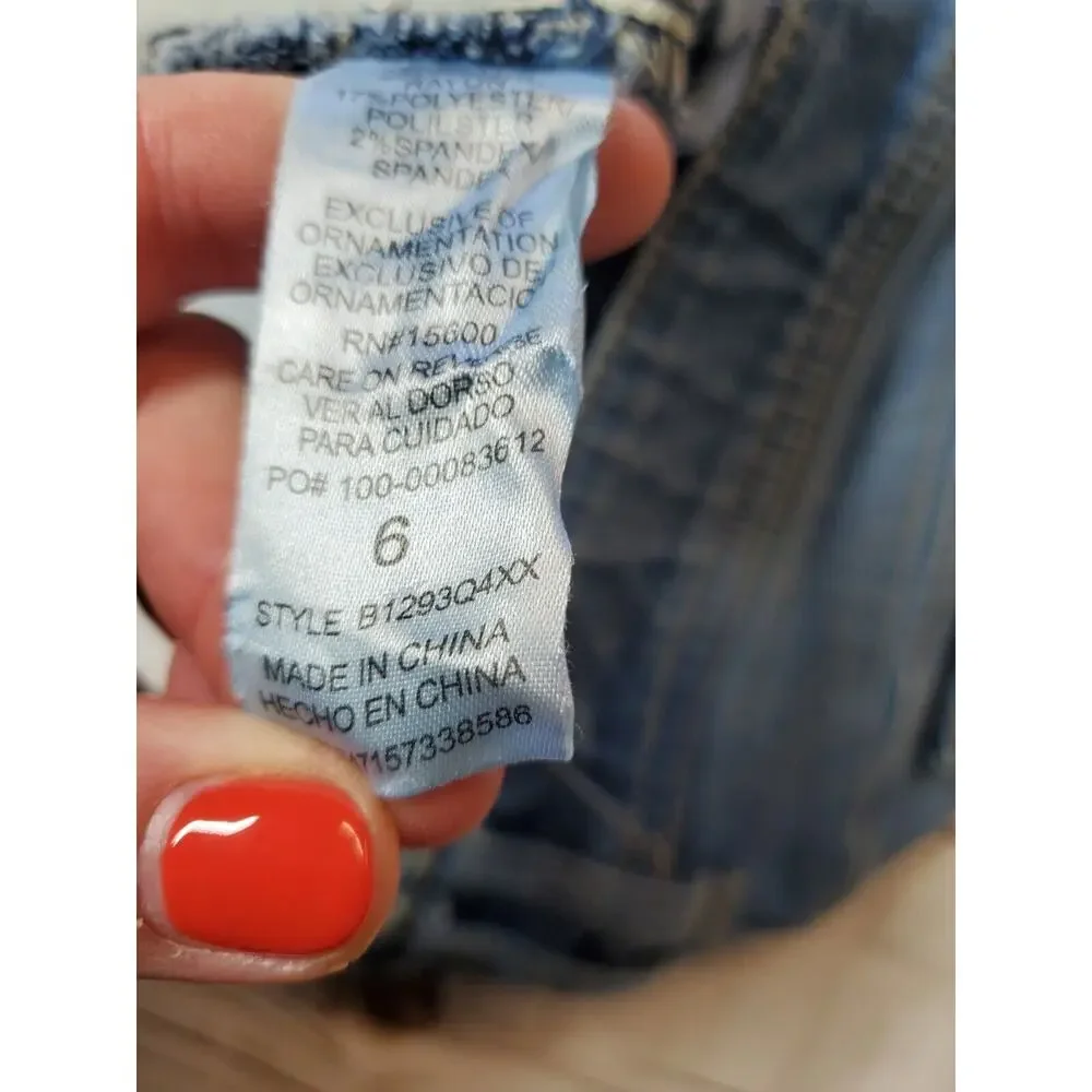 Democracy Womens 6 Ab Technology Skinny Jeans Blue‎ Stretch Distressed